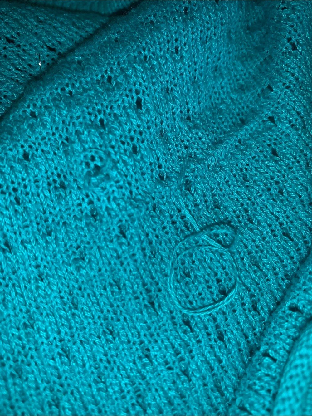 Tommy Bahama Lattice Stitch Sweater Tunic Cover Teal - L - TW418811